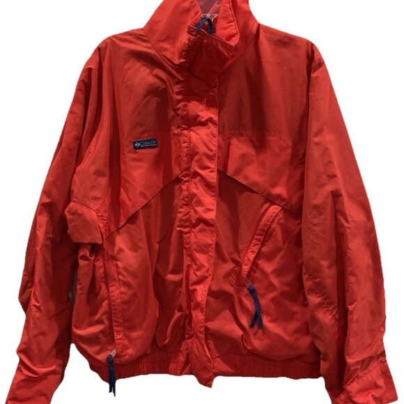 Vtg Columbia Windbreaker Jacket Womens XL Red Whirlibird Outdoors Nautical 90s - Picture 1 of 10